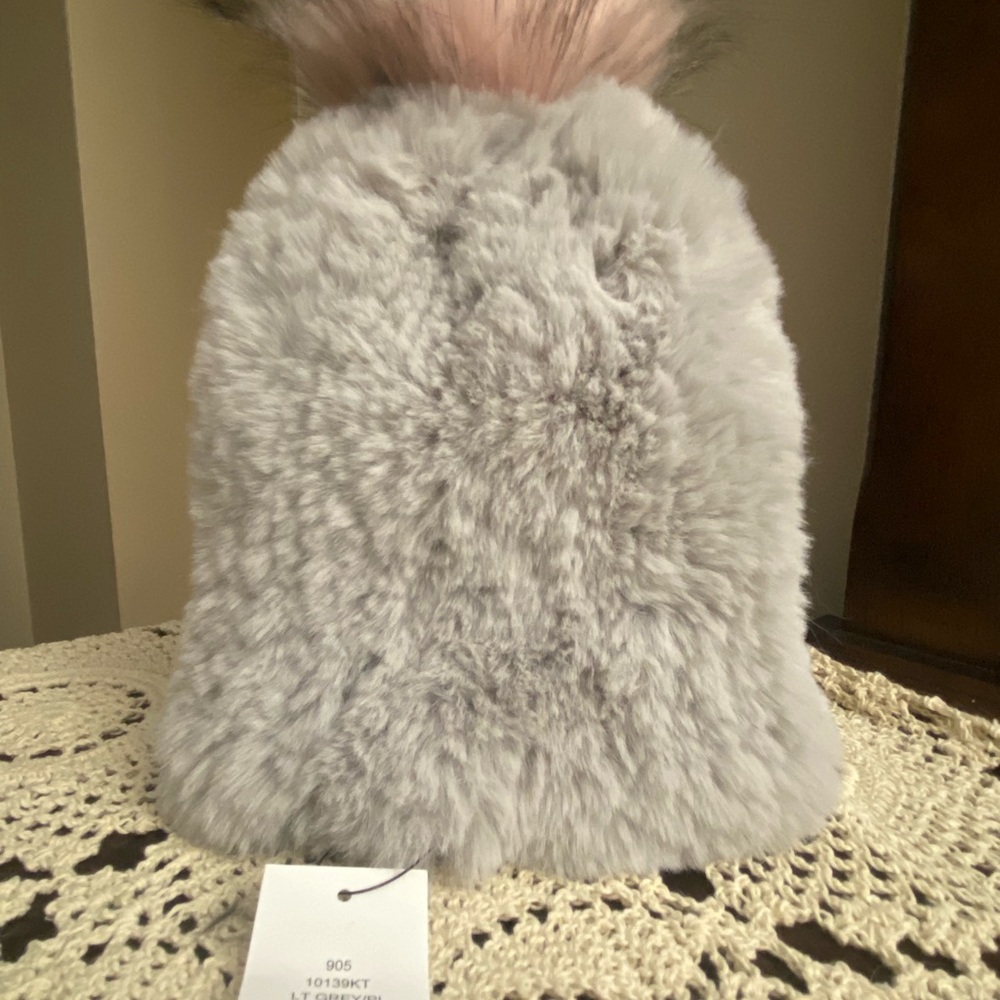 Saks Fifth Avenue Fluffy Gray Beanie